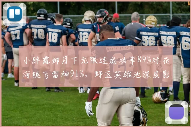 小胖露娜月下无限连成功率89%对花海镜飞雷神91%,野区英雄池深度影响BP博弈